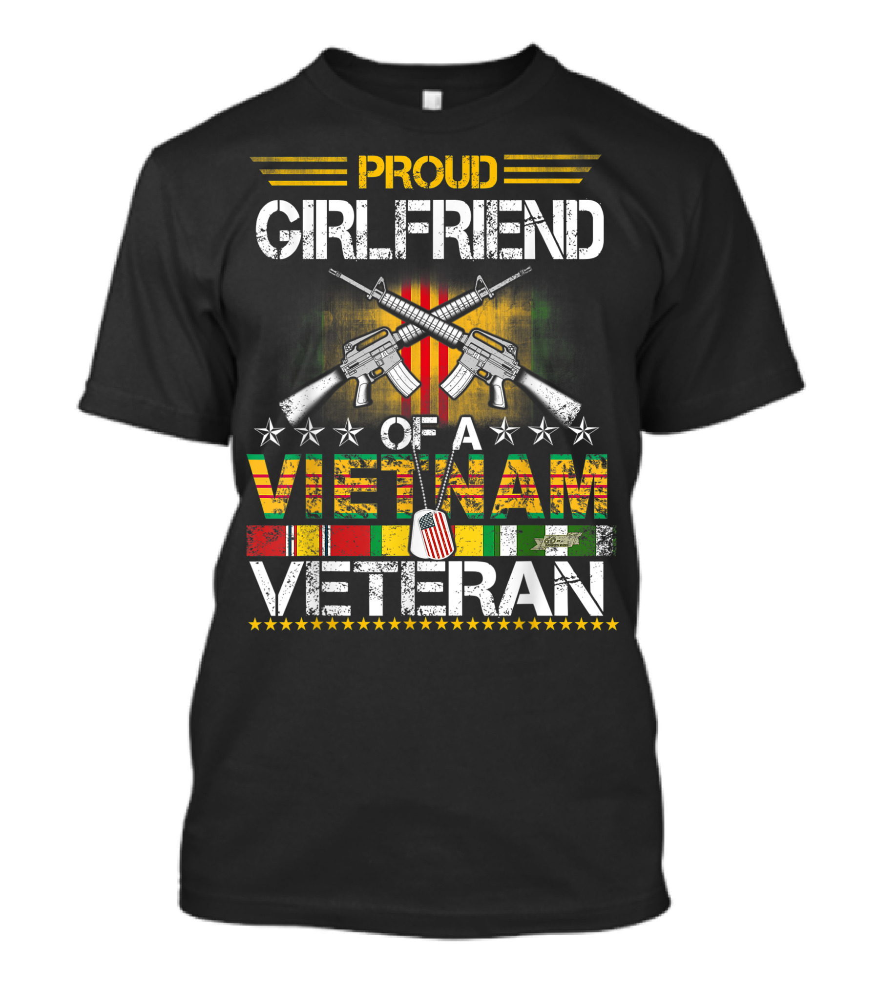 Proud Girlfriend Of A Vietnam Veteran With Crossed Rifles And Stars T-Shirt
