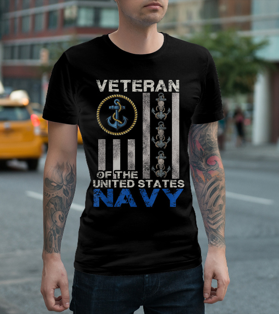 Veteran Of The United States Navy Vintage Anchor Rope T-Shirt