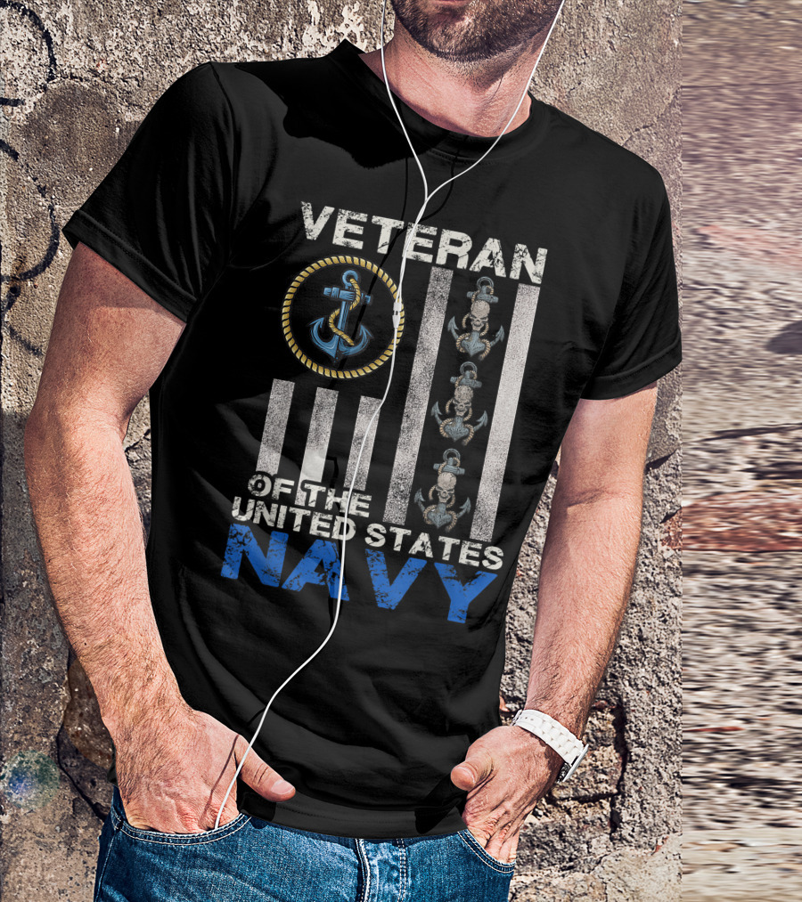 Veteran Of The United States Navy Vintage Anchor Rope T-Shirt
