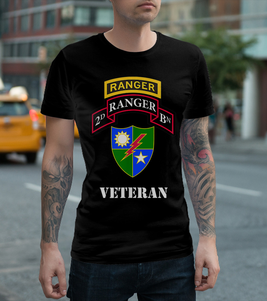 Ranger 2nd Ranger Battalion Veteran Patch Crest T-Shirt