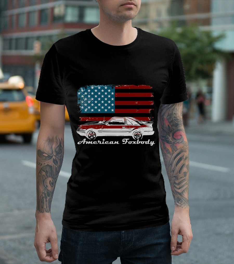 American Foxbody Muscle Car Enthusiast Flag T-Shirt