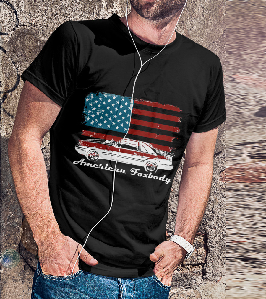American Foxbody Muscle Car Enthusiast Flag T-Shirt