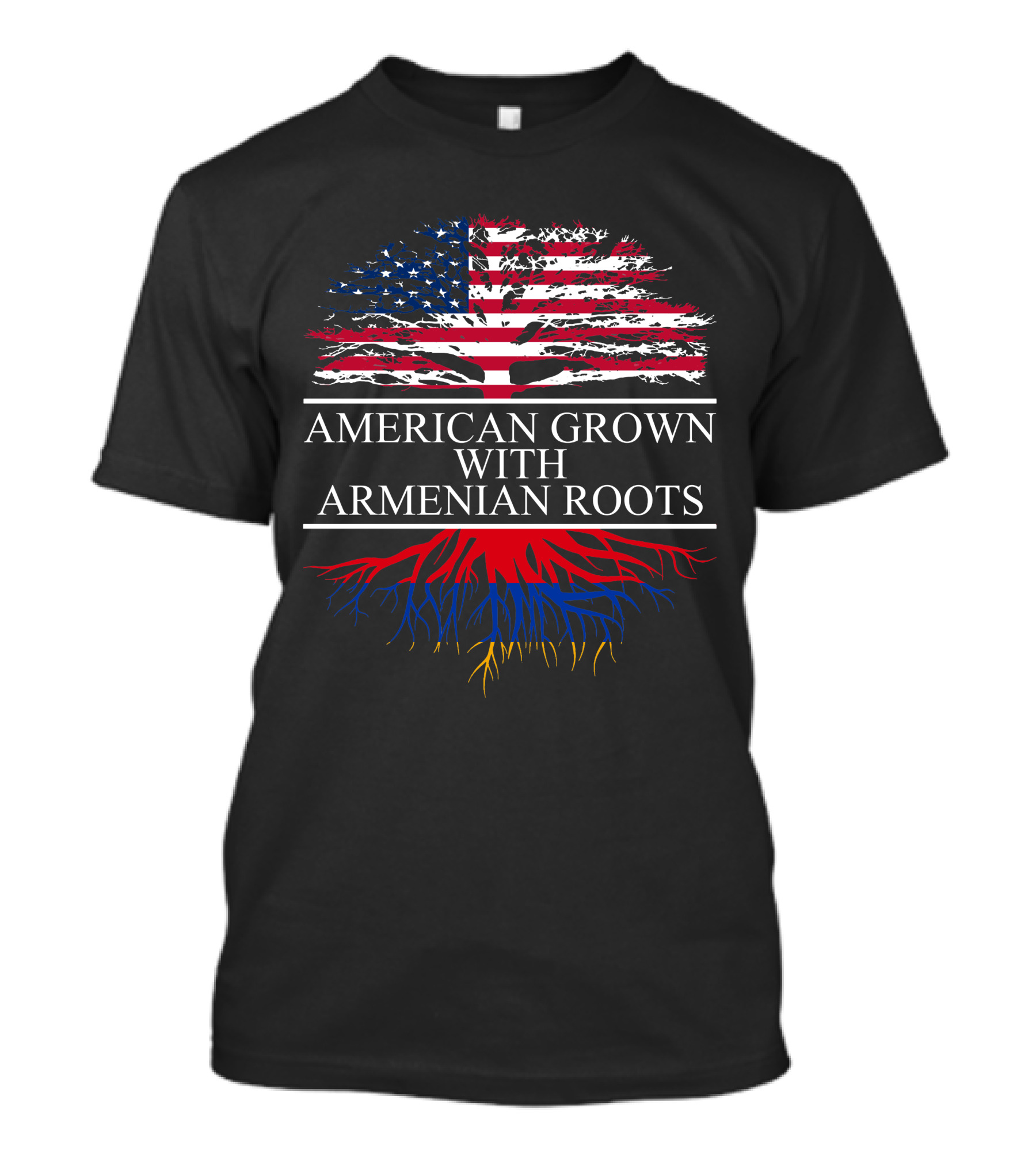 American Grown With Armenian Roots Flag Of Armenia And USA Tree T-Shirt