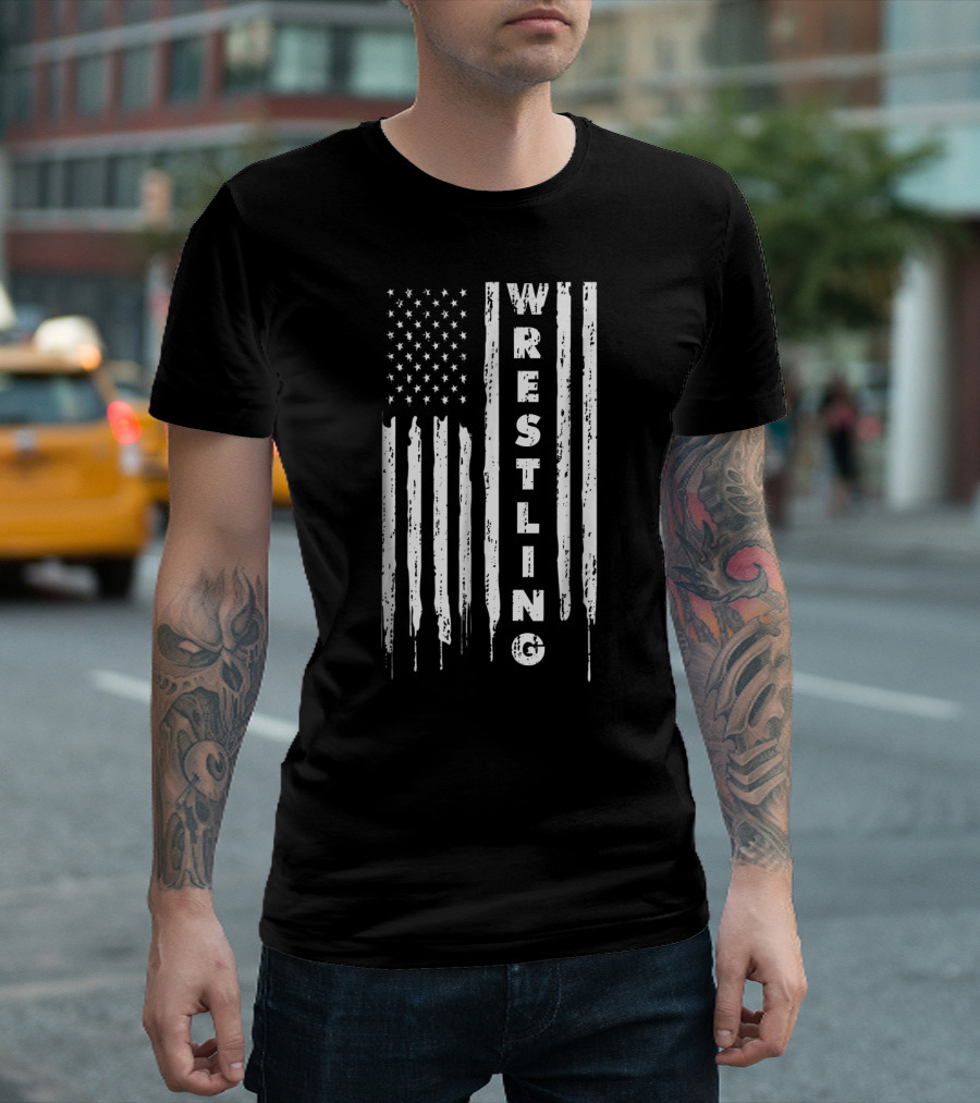 Vintage USA Flag Wrestling T-Shirt