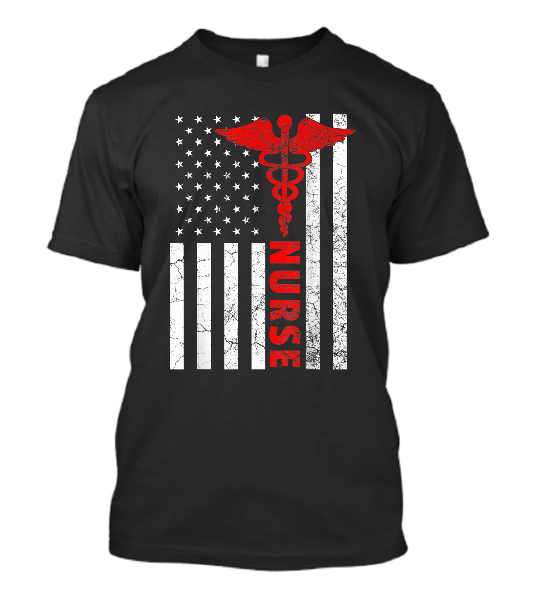 Nurse Appreciation American Flag With Caduceus RN July Celebratory T-Shirt