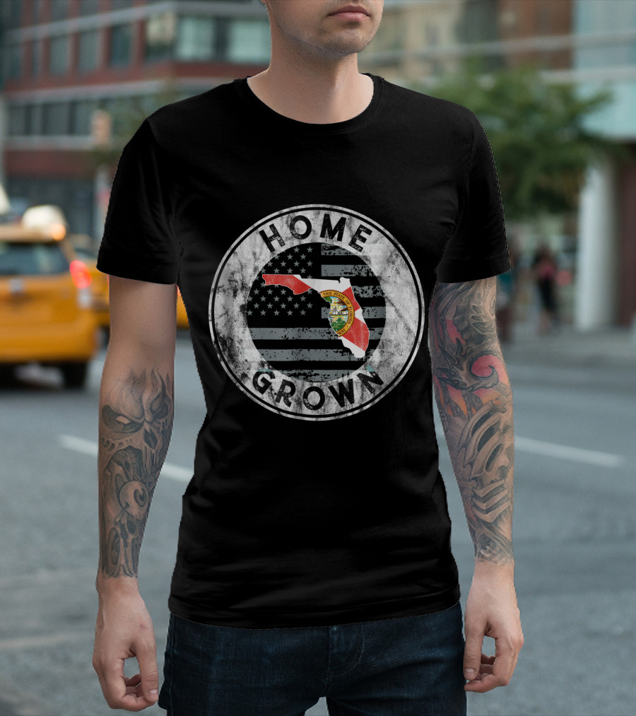 Florida Home Grown State Flag American Pride T-Shirt