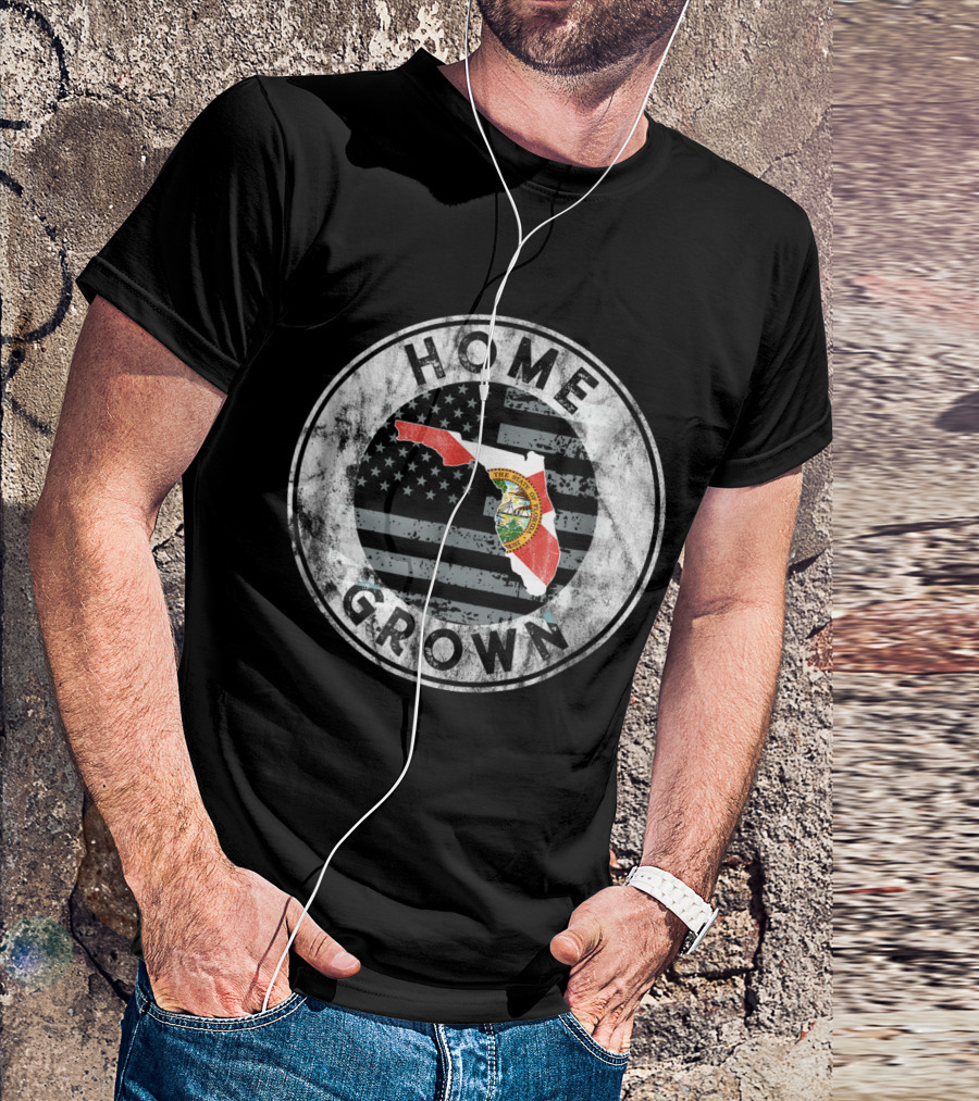 Florida Home Grown State Flag American Pride T-Shirt