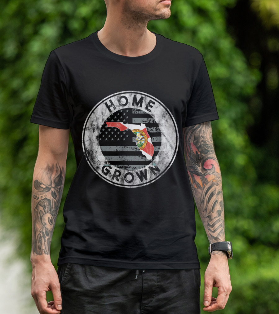 Florida Home Grown State Flag American Pride T-Shirt