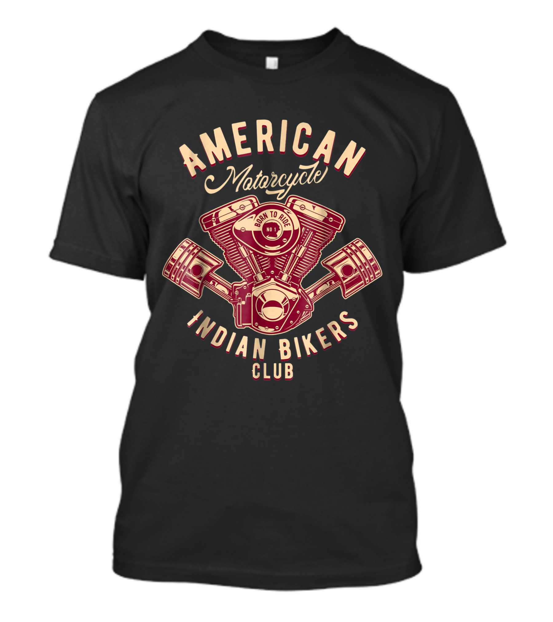 American Motorcycle Born To Ride Indian Bikers Club T-Shirt