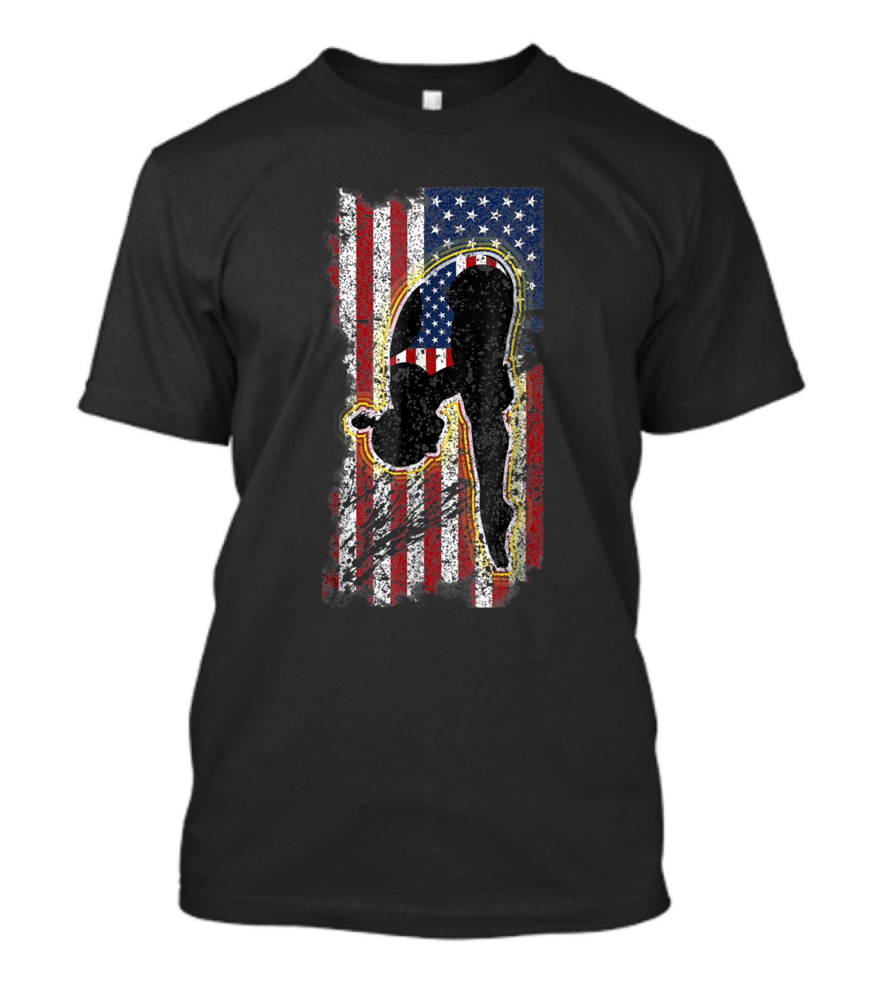 Vintage American Flag Diver Silhouette Springboard Dive T-Shirt
