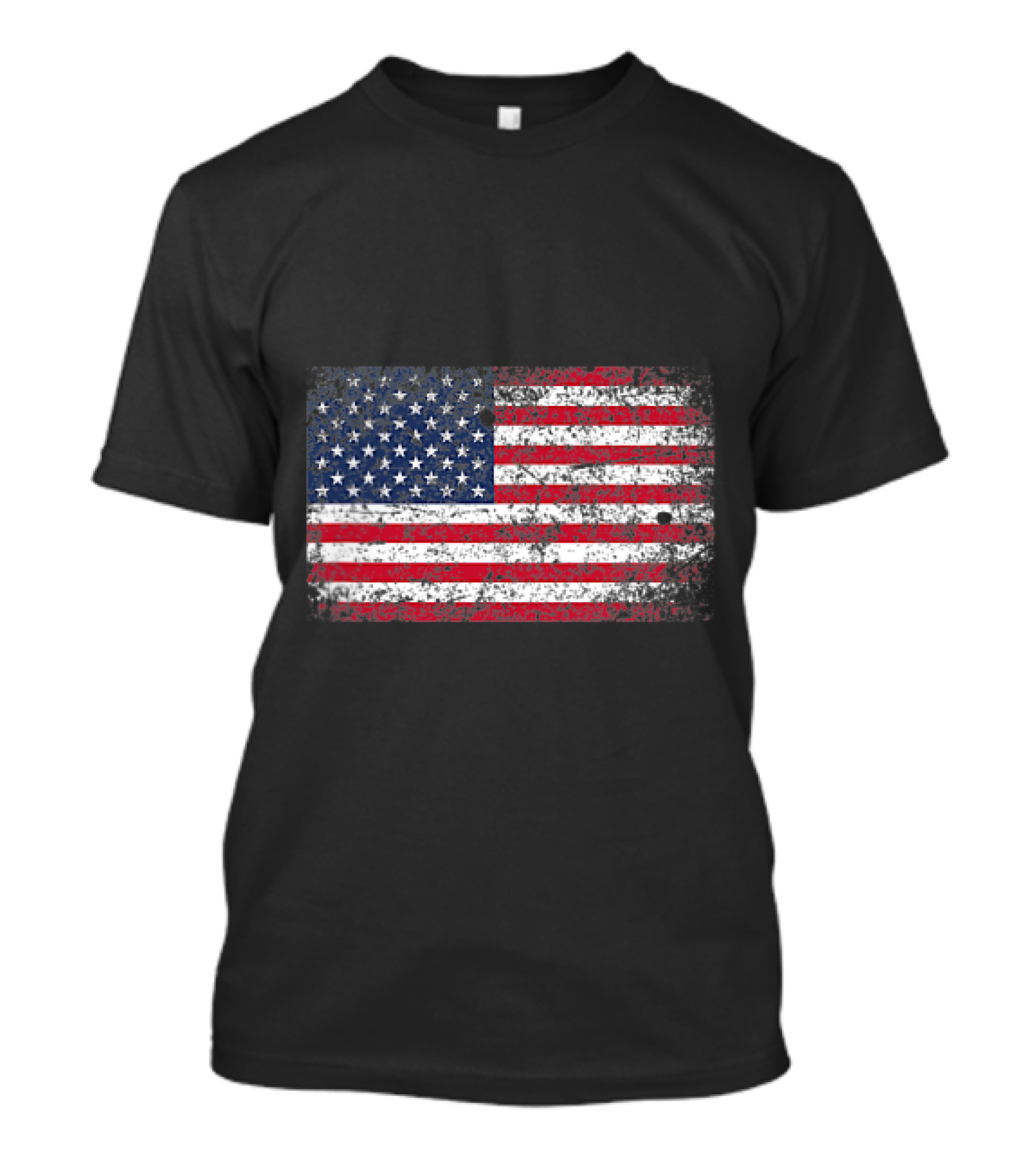 Distressed USA Flag 4th Of July Pocket T-Shirt