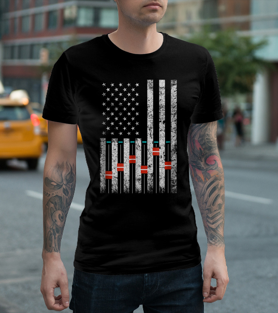 American Flag Music Producer Audio Console T-Shirt