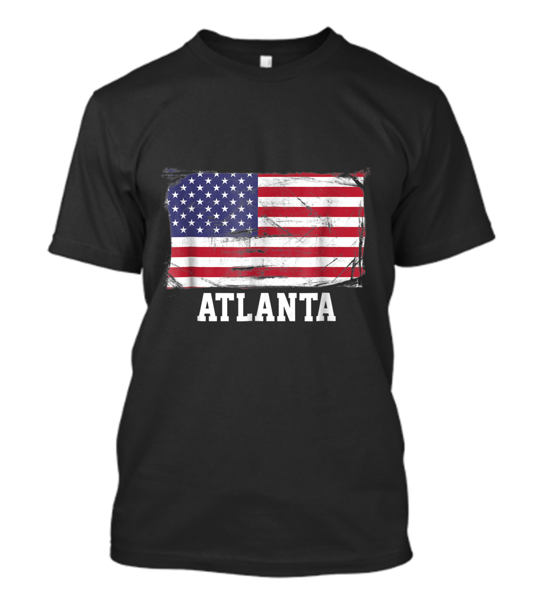 Atlanta Georgia Vintage Distressed American Flag Iconic T-Shirt