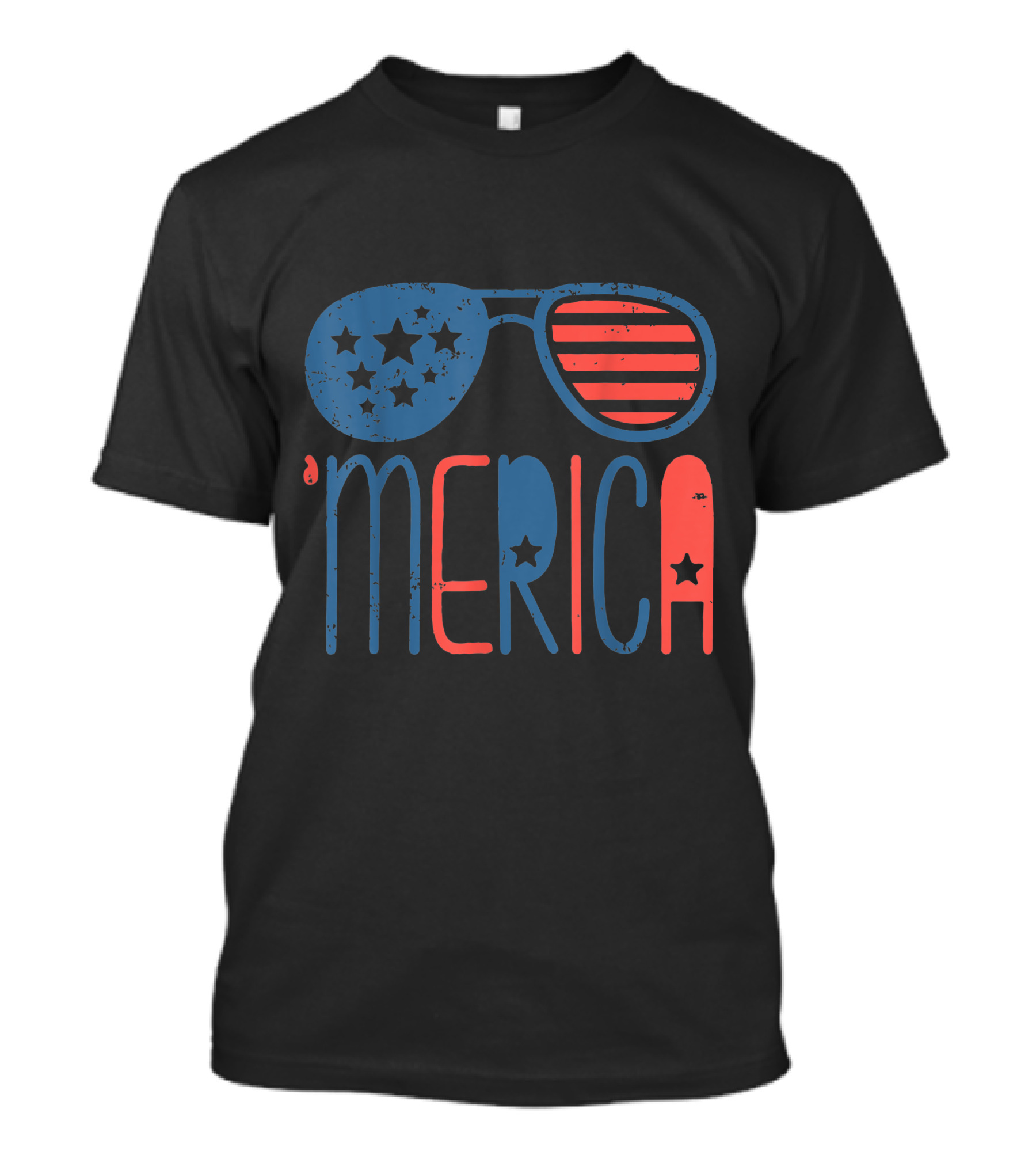 Merica Aviators American Flag Stars Stripes Toddler 4th July White T-Shirt