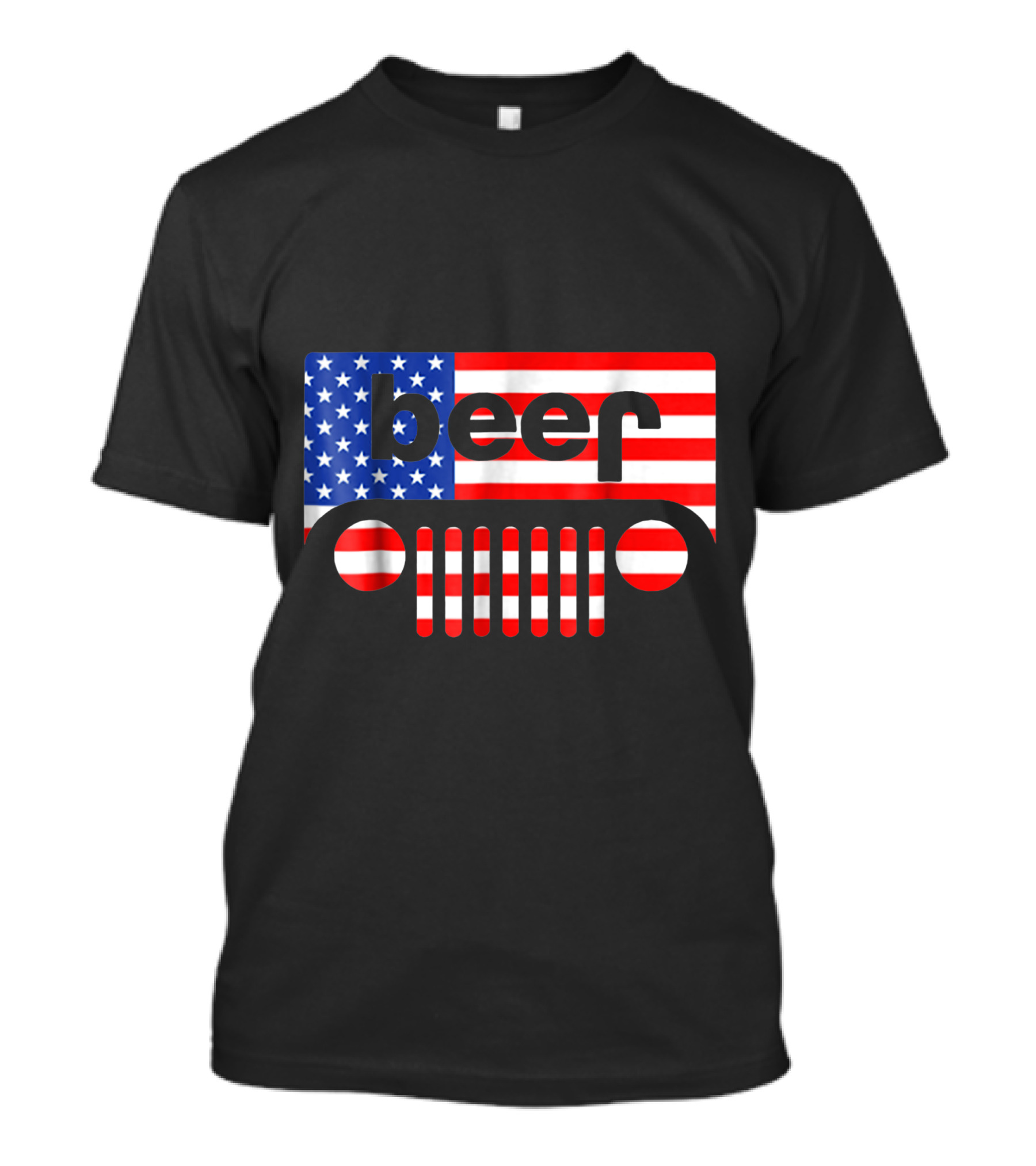 Beer Jeep American Flag Independence Day Lover T-Shirt
