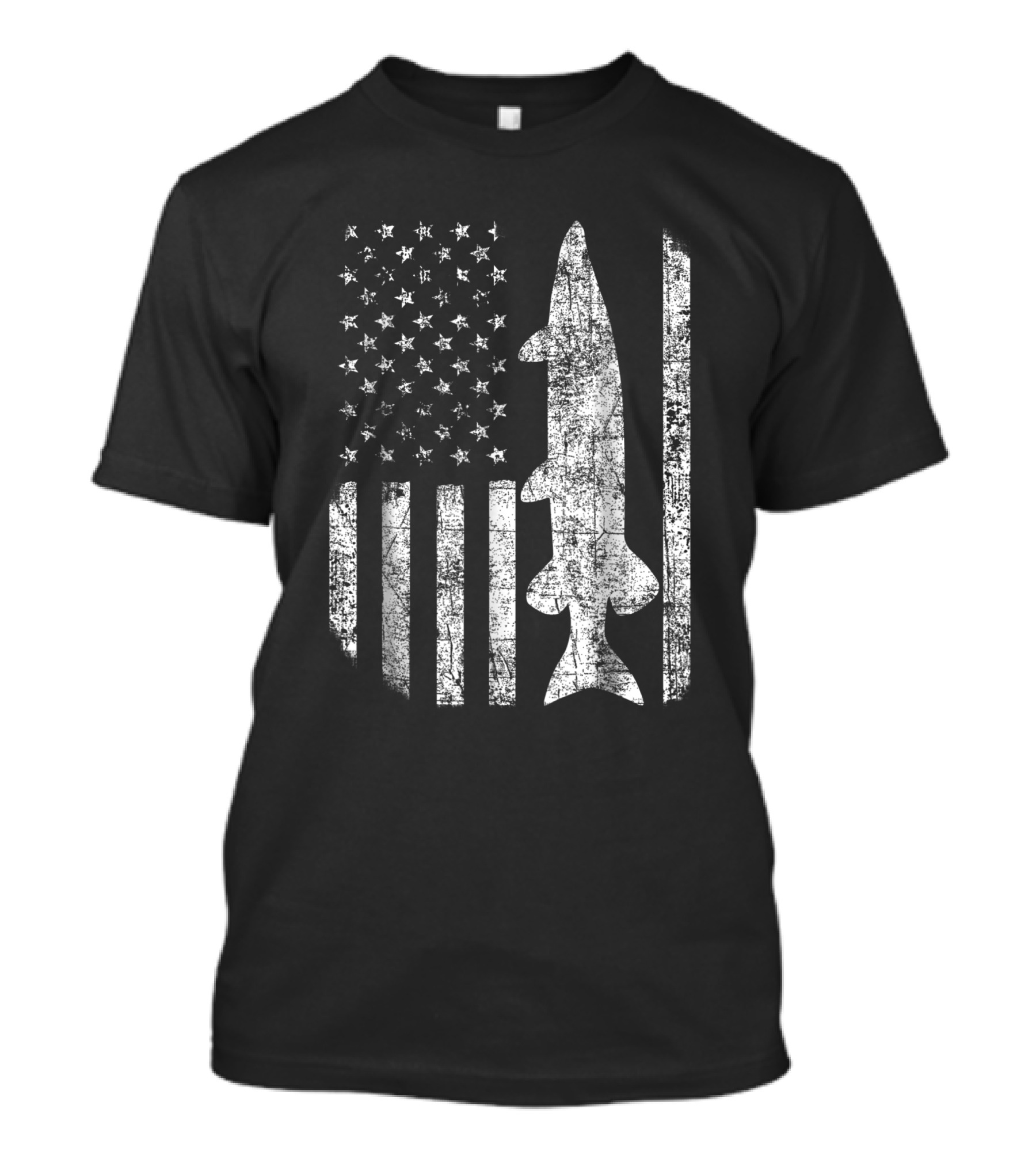 American Flag Musky Fishing Muskie Fisherman T-Shirt