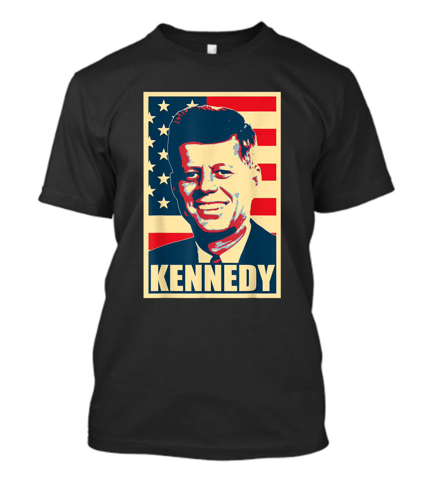 Kennedy American Flag Portrait Propaganda T-Shirt