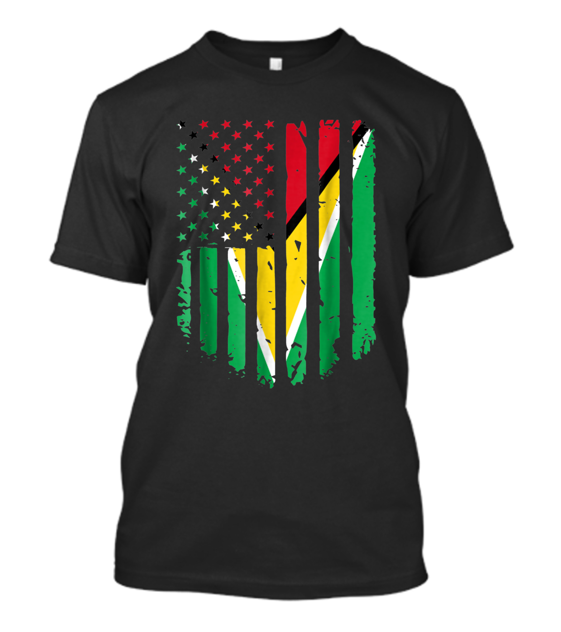 Vintage Guyanese American Flag Guyana America Fusion T-Shirt