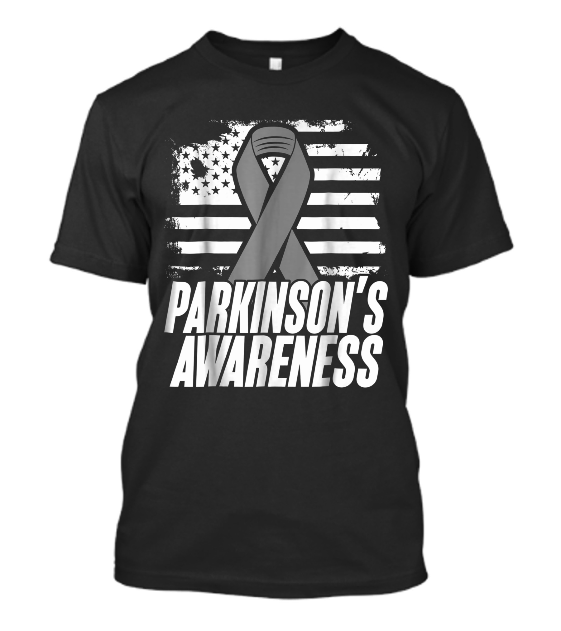 Parkinson's Awareness American Flag Ribbon T-Shirt