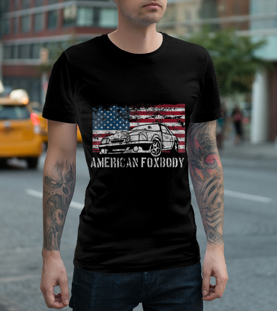 American Foxbody Muscle Car 50L USA Flag T-Shirt