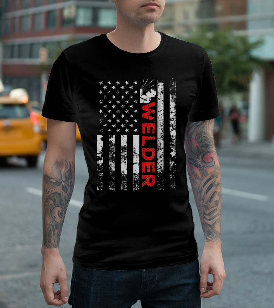 Welder USA American Flag Welding T-Shirt