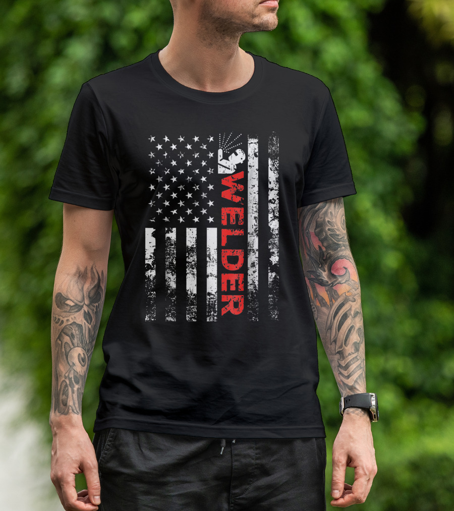 Welder USA American Flag Welding T-Shirt