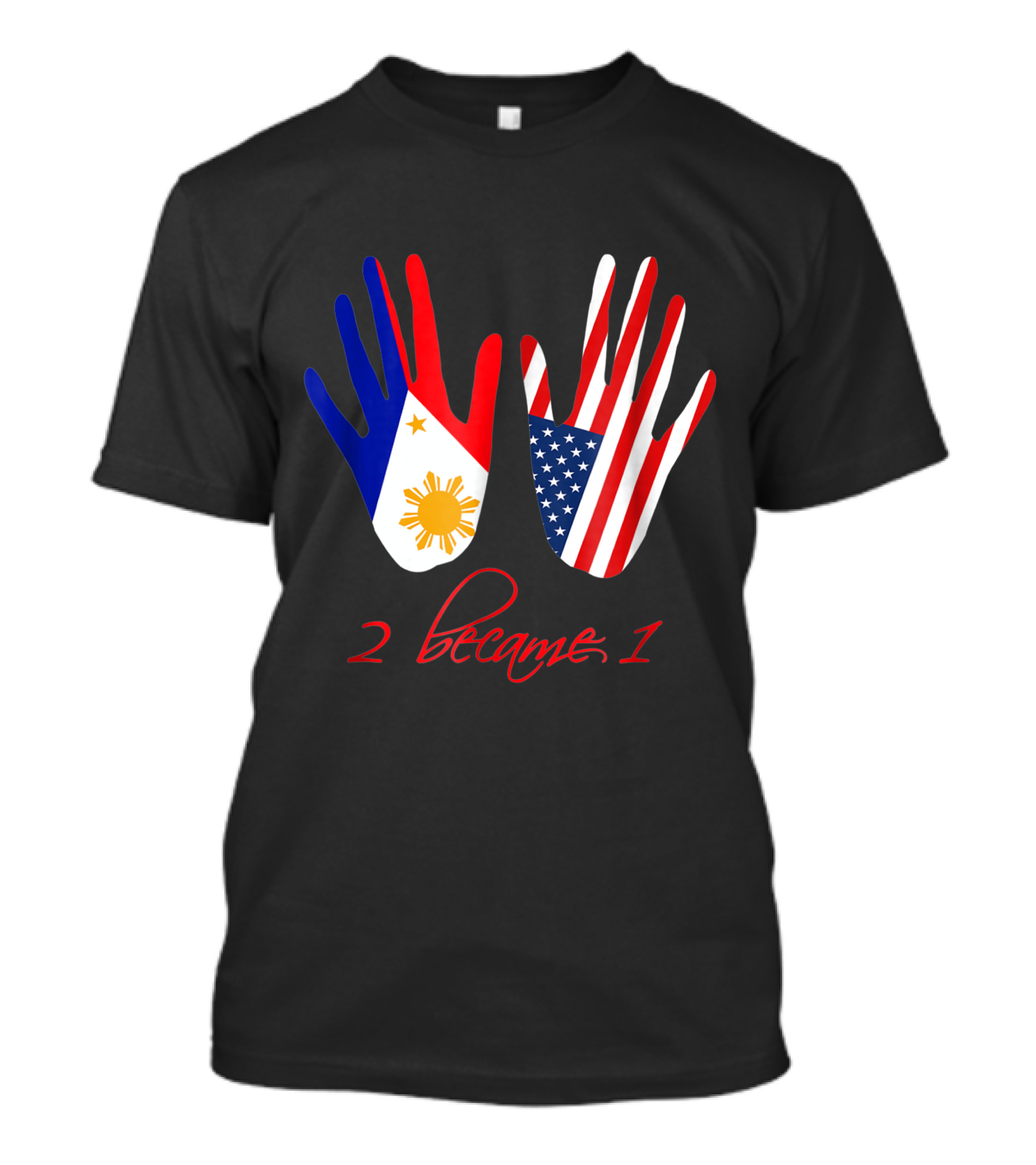 Usa Philippines Flag 2 Became 1 American America Filipino T-Shirt