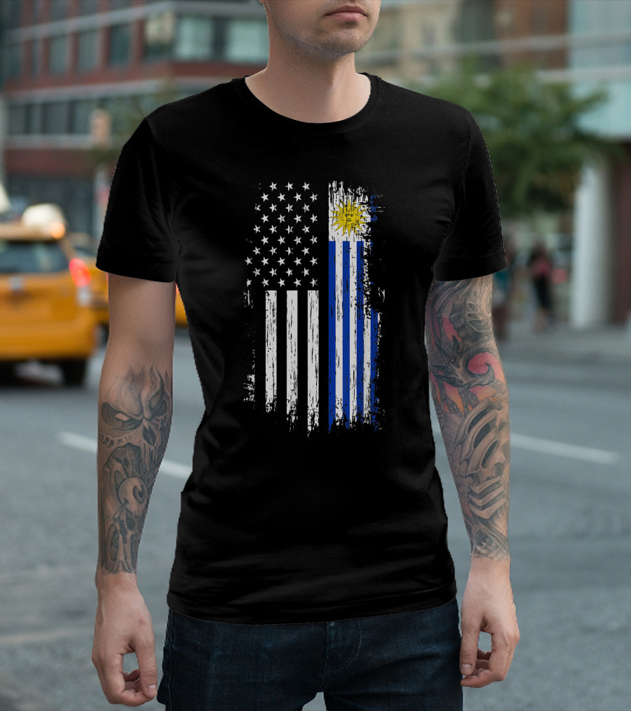 Uruguayan American Dual Flag National Pride Uruguay USA T-Shirt
