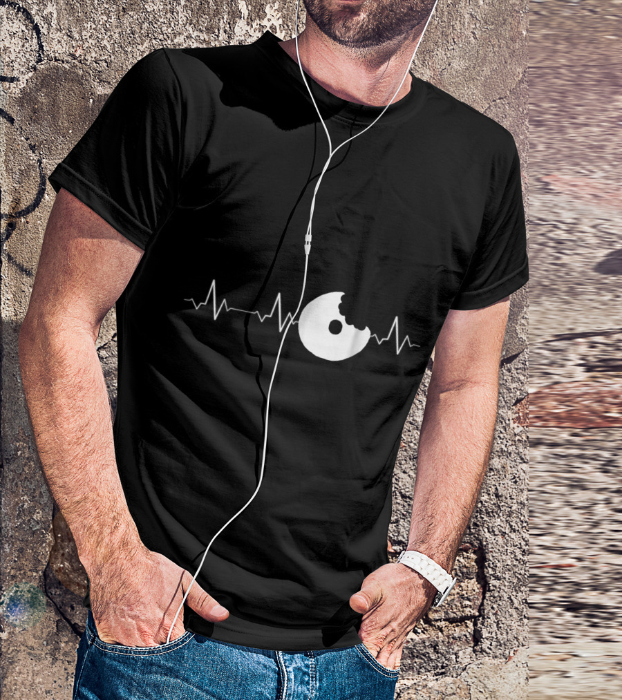 Heartbeat Bagel Donut Sweet Food American T-Shirt