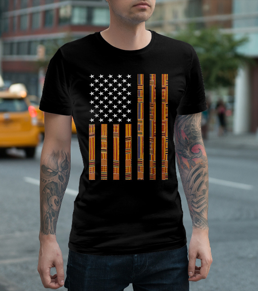 Dashiki American Flag Kente Afrocentric Top T-Shirt