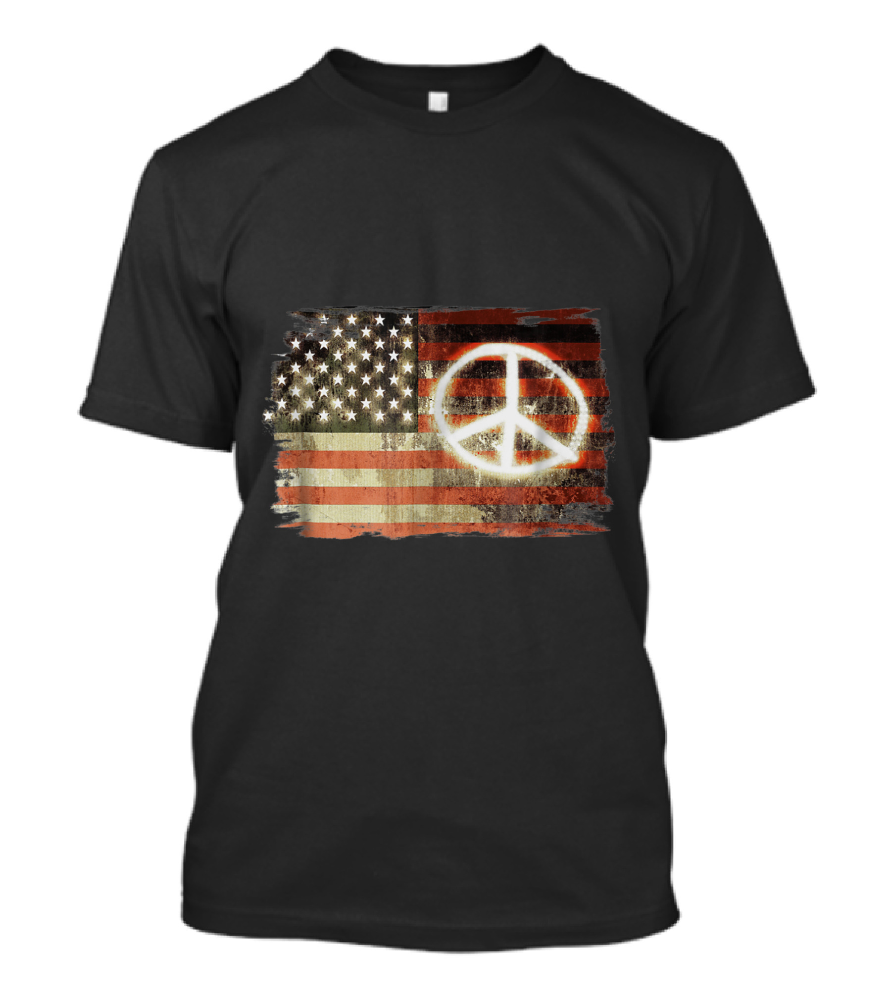 American Flag Peace Sign 4th Of July T-Shirt