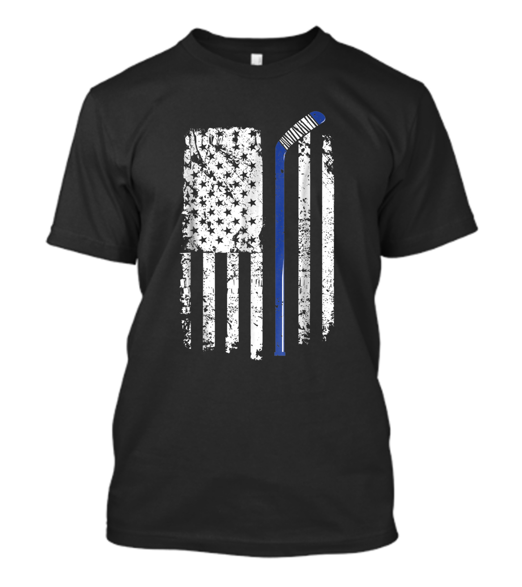 US American Flag Hockey Stick Player T-Shirt