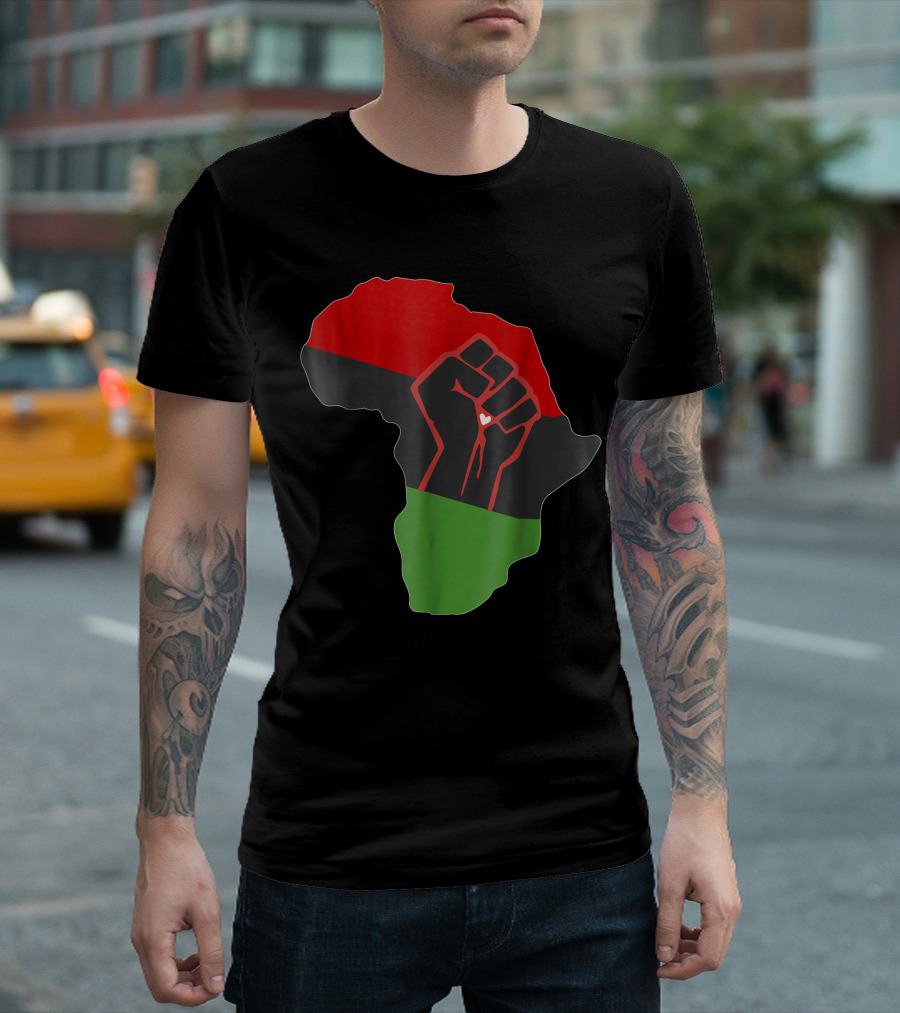 Africa Pan African American Pride Decent Continent Fist T-Shirt