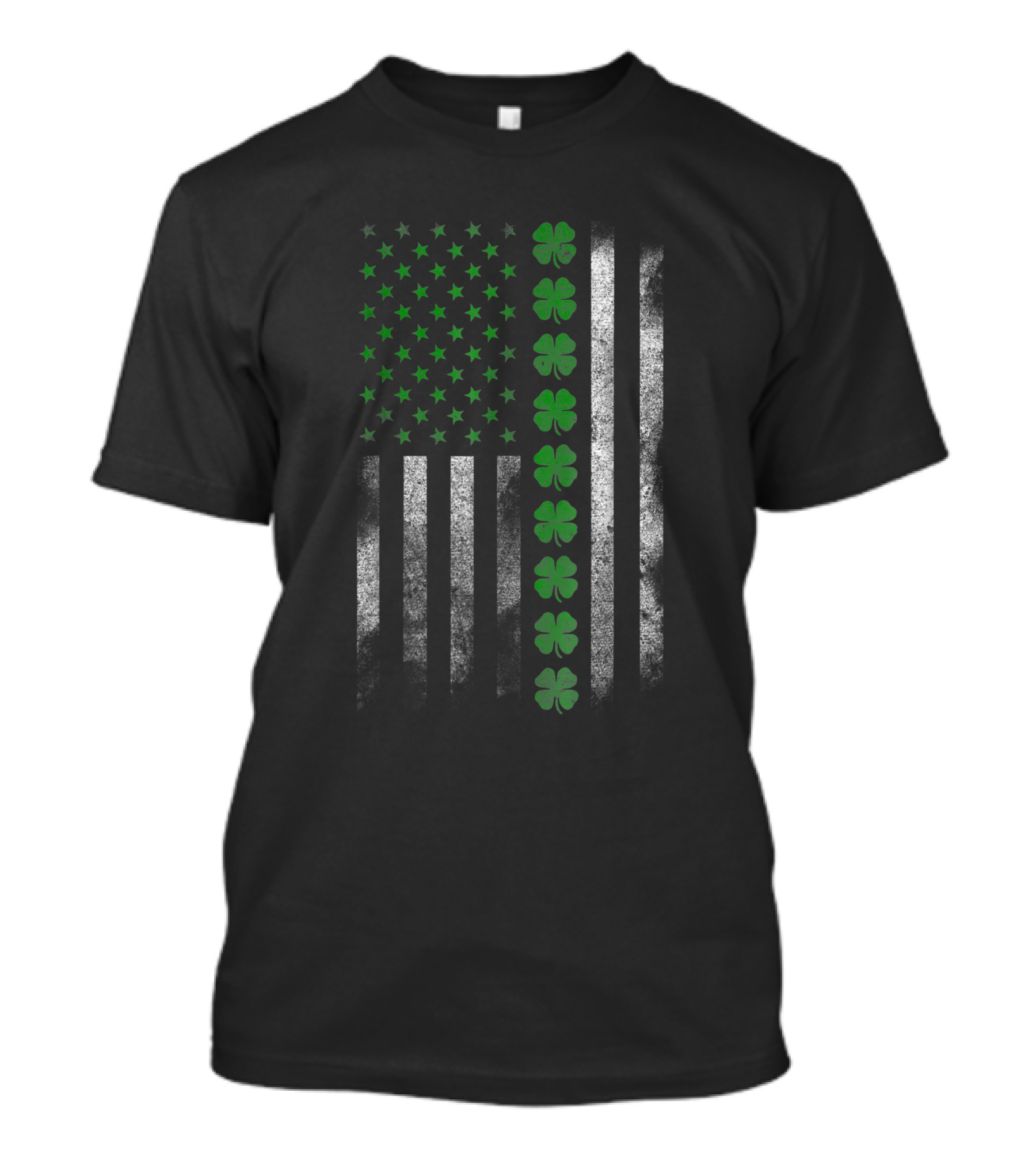 St Patrick's Day Clover Irish American Flag Stars Stripes Shamrock T-Shirt