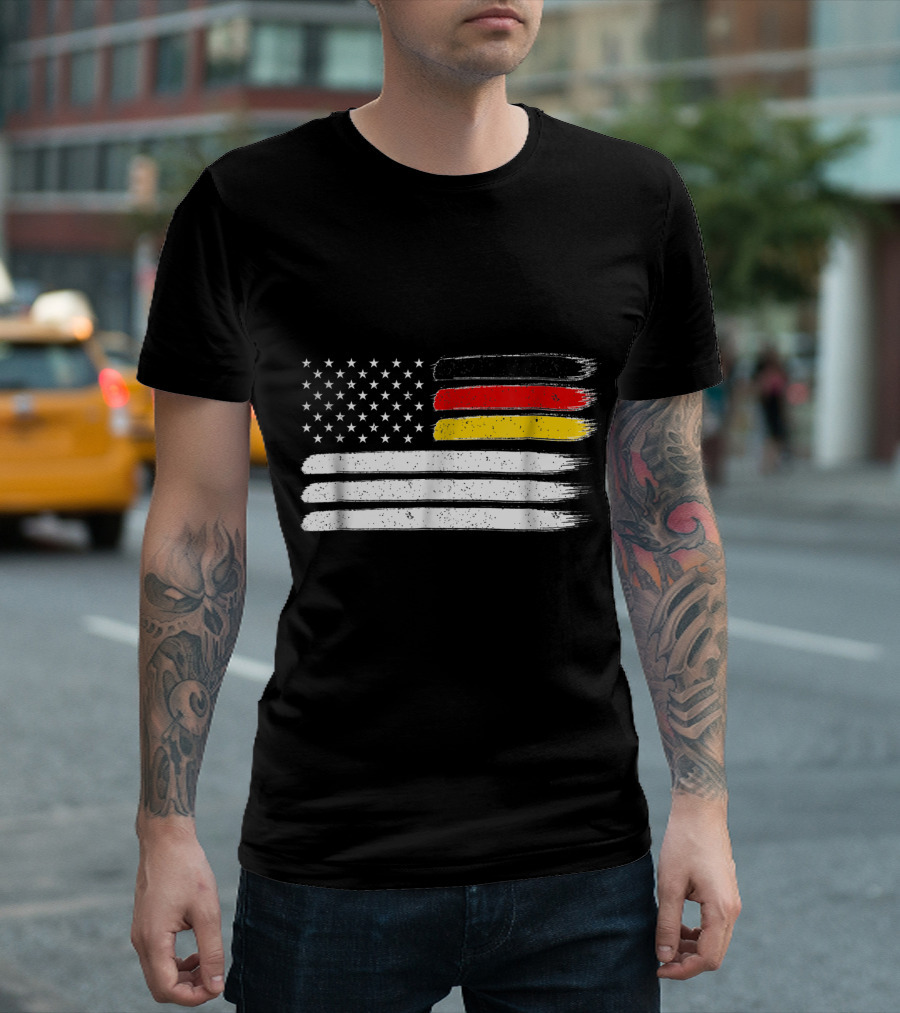 German American Flag Hybrid Germany USA T-Shirt