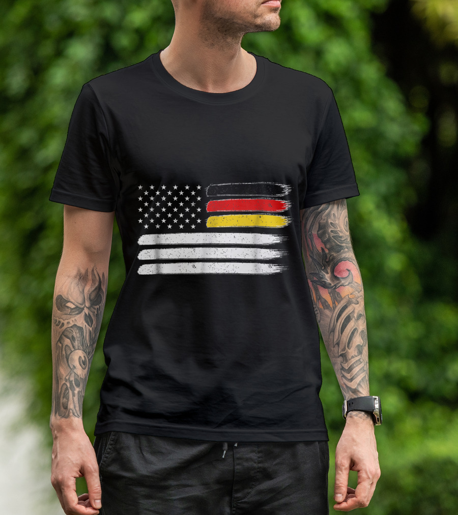 German American Flag Hybrid Germany USA T-Shirt