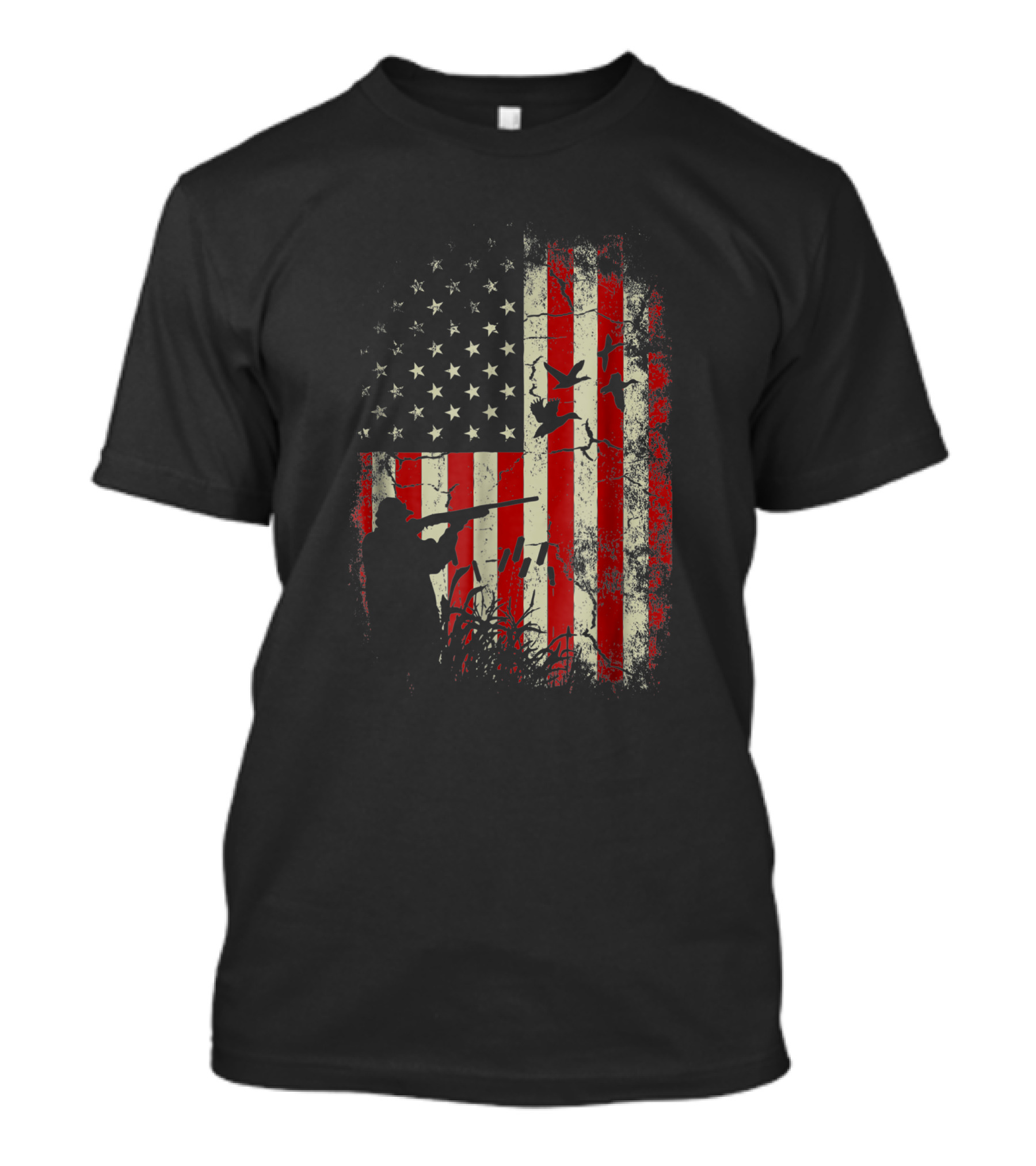 American Flag Duck Hunting USA Hunter T-Shirt
