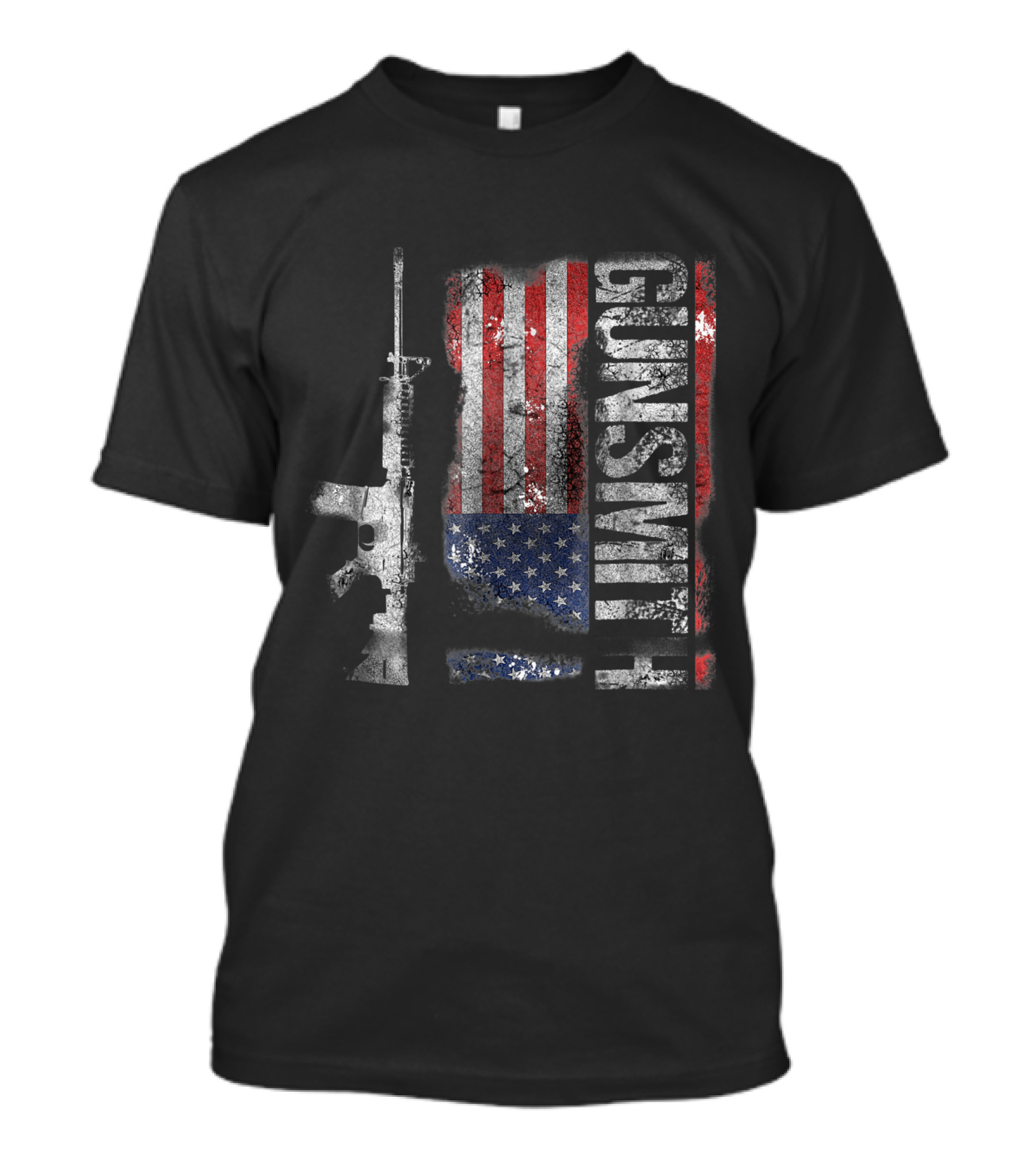 Gunsmith American USA Flag Rifle Gunsmithing T-Shirt