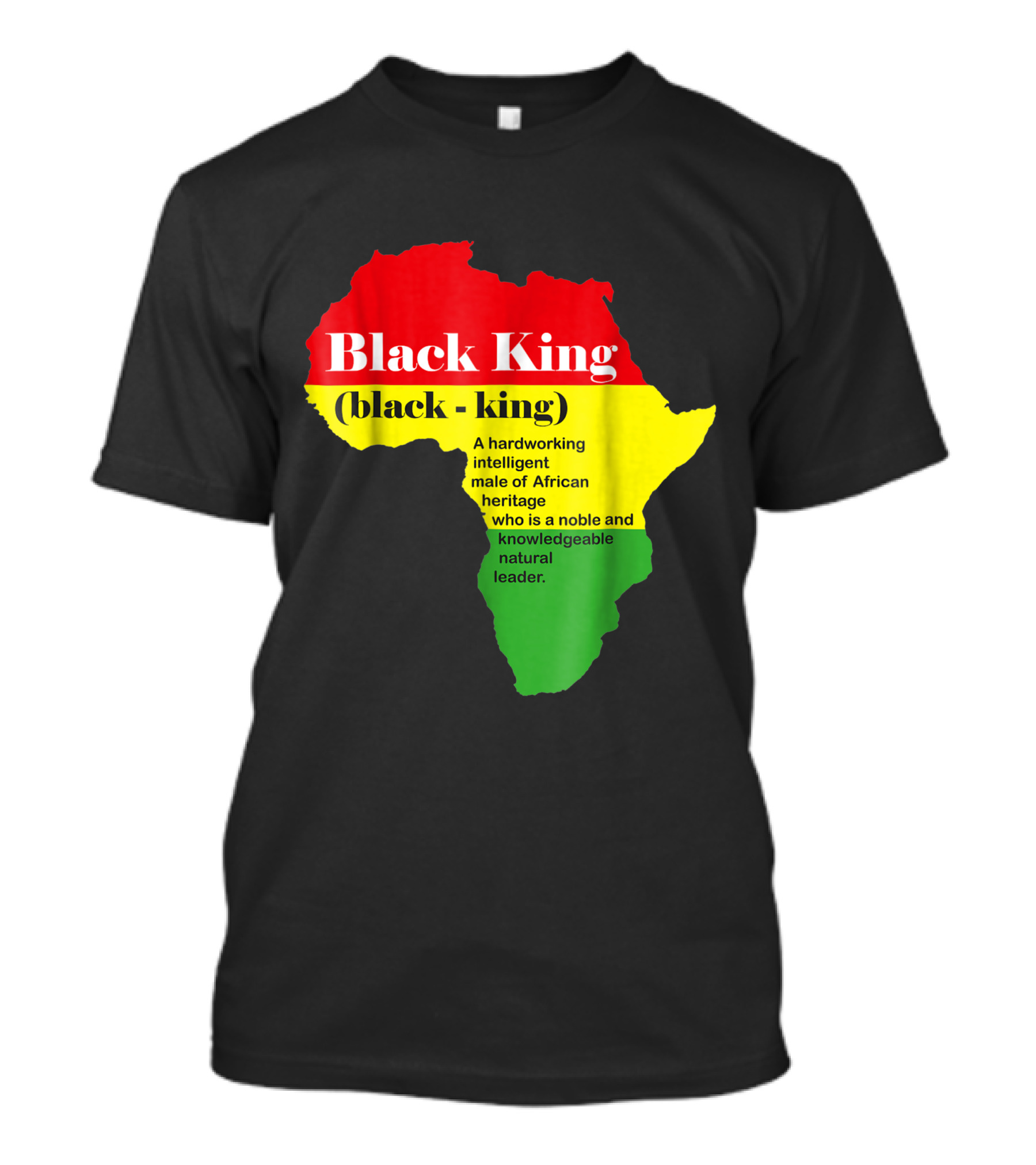 Black King African Heritage Natural Leader African American Male T-Shirt