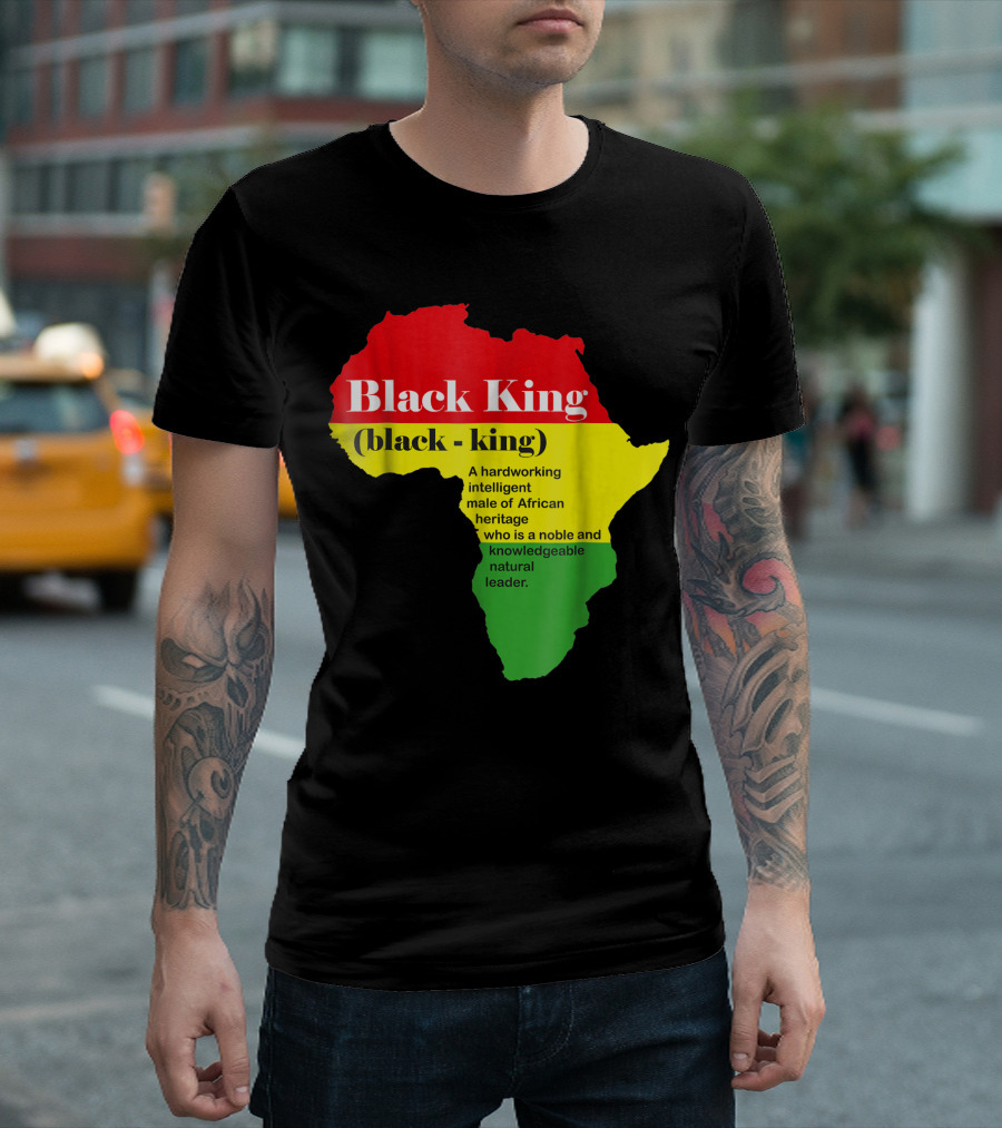 Black King African Heritage Natural Leader African American Male T-Shirt