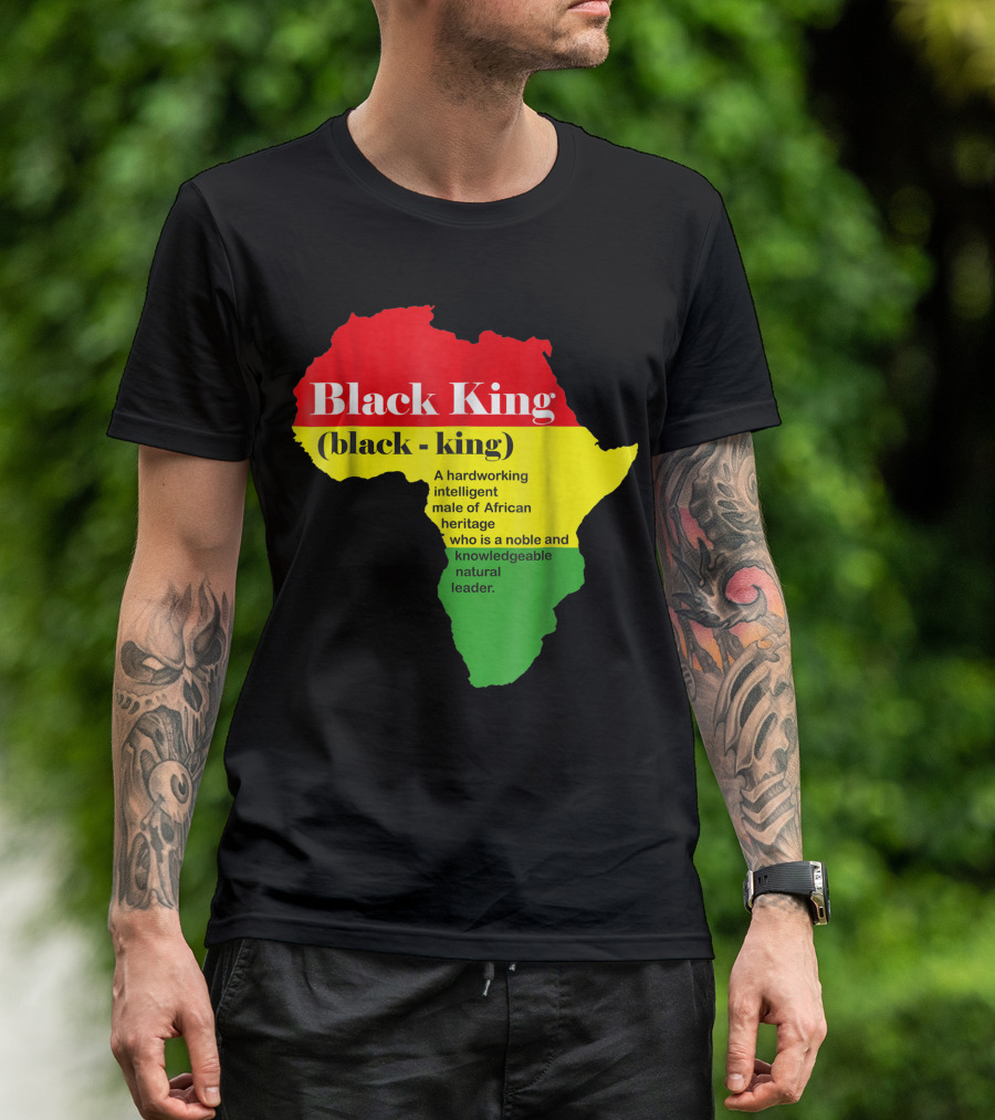 Black King African Heritage Natural Leader African American Male T-Shirt