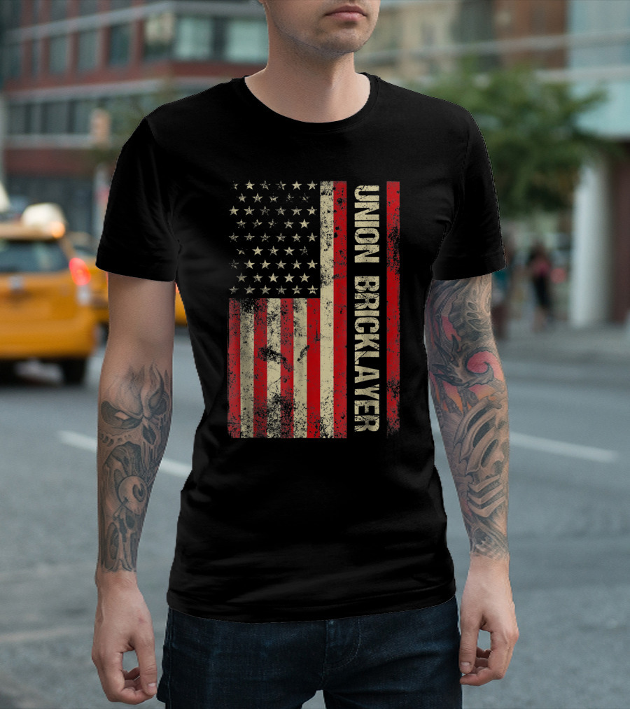 Union Bricklayer American Flag T-Shirt