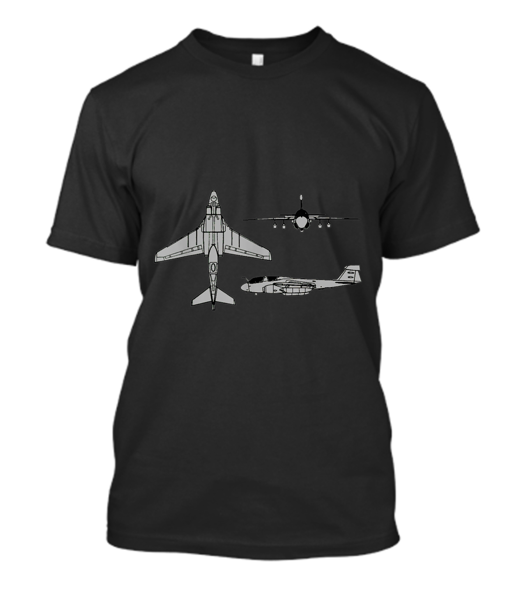 EA-6B Prowler Navy Aircraft Diagram T-Shirt