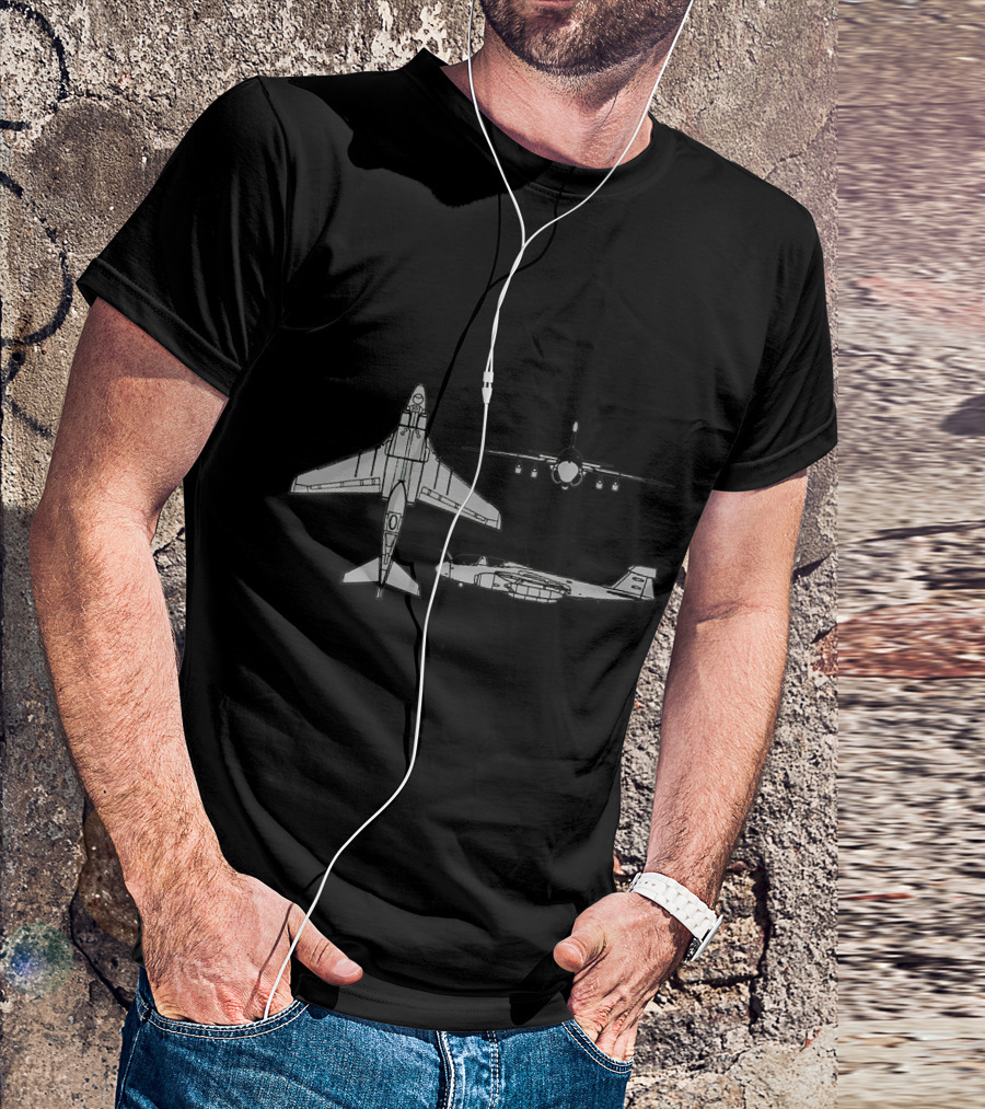 EA-6B Prowler Navy Aircraft Diagram T-Shirt