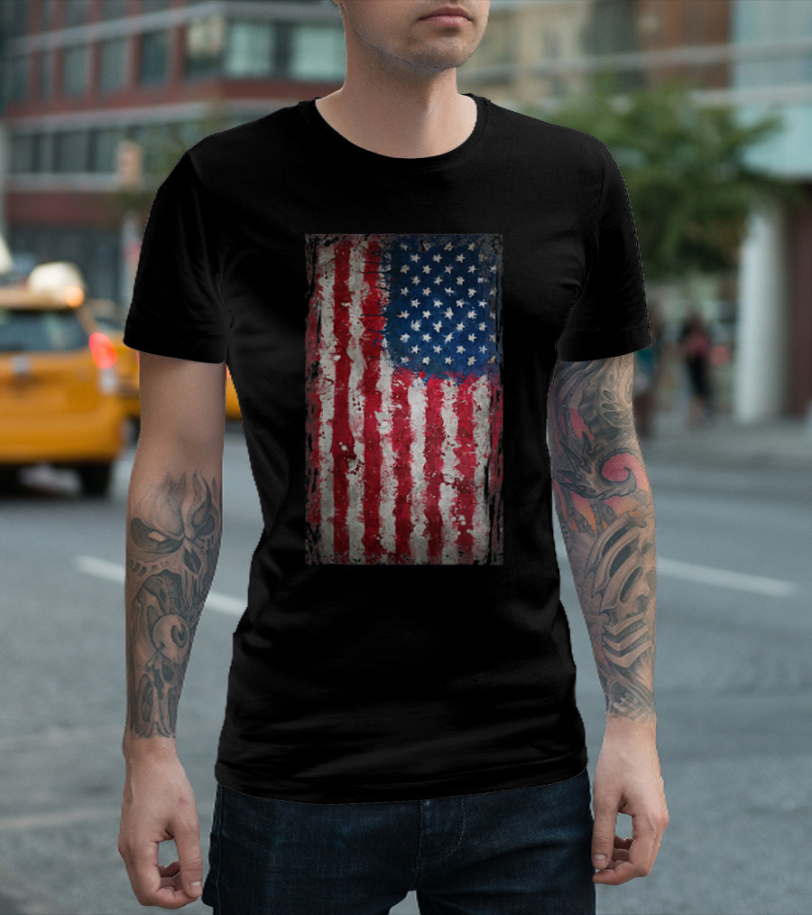Try Stepping On This Flag Novelty Distressed American Flag T-Shirt