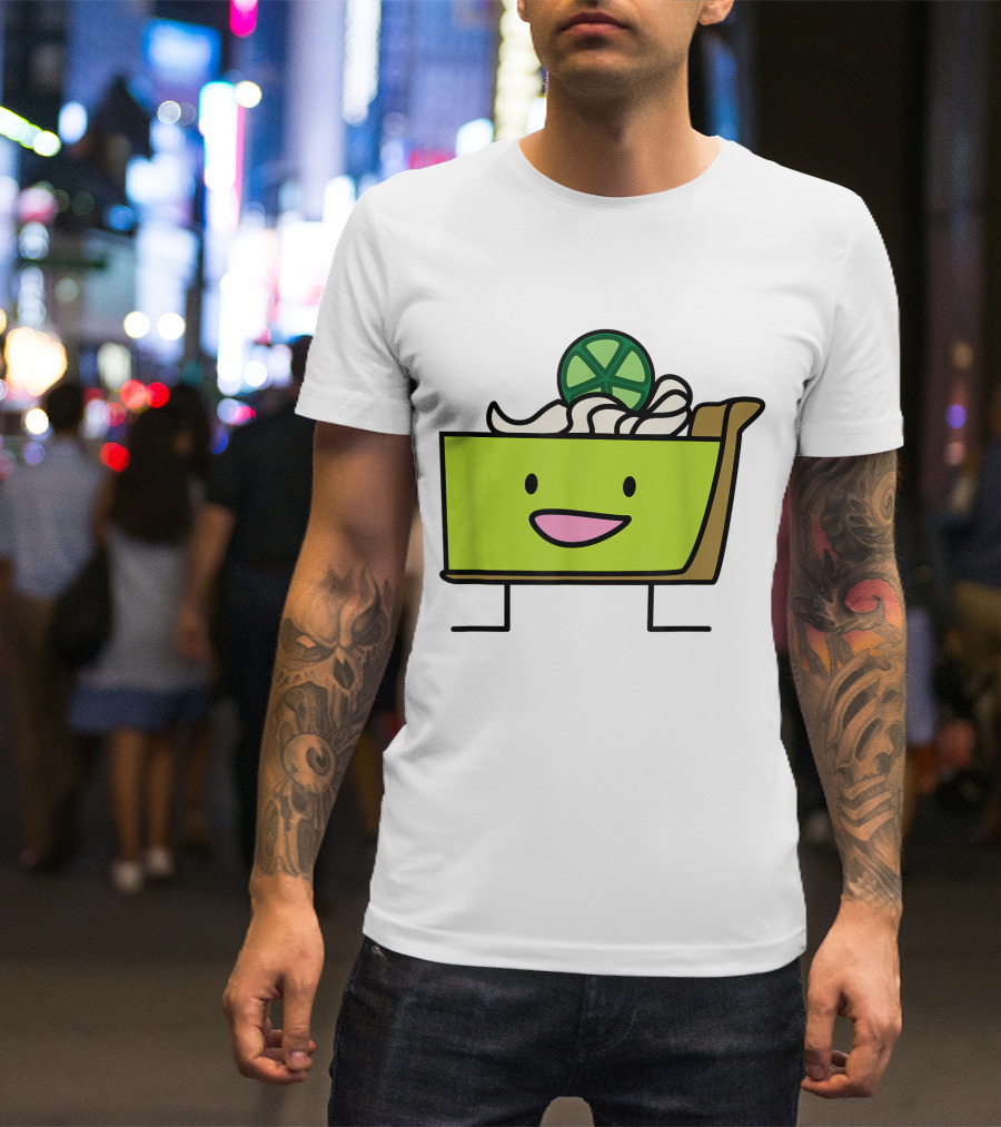 Key Lime Pie Slice With Graham Crust And Whipped Cream Face T-Shirt