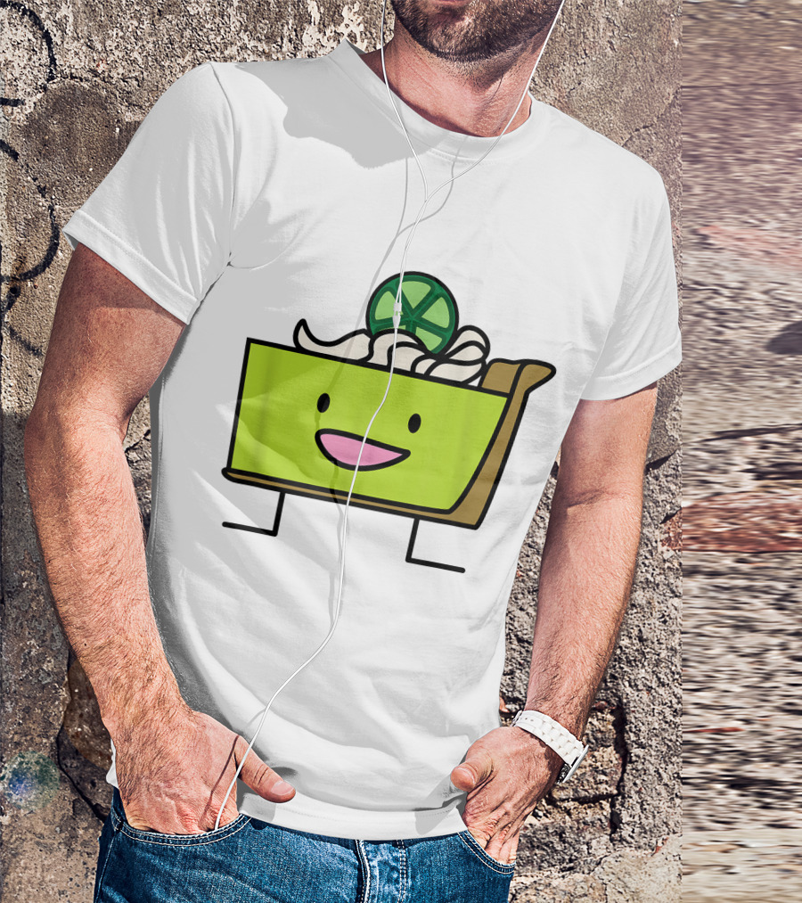 Key Lime Pie Slice With Graham Crust And Whipped Cream Face T-Shirt