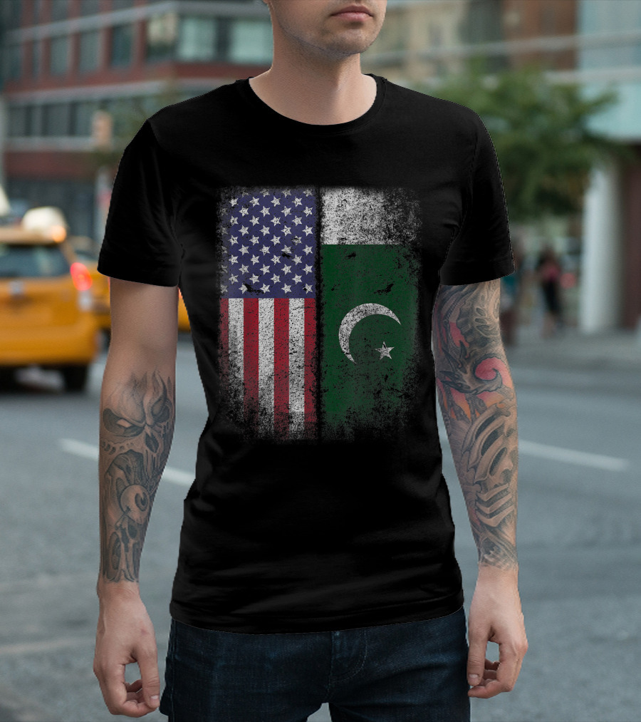 Pakistan USA Flags Pakistani American Pride T-Shirt