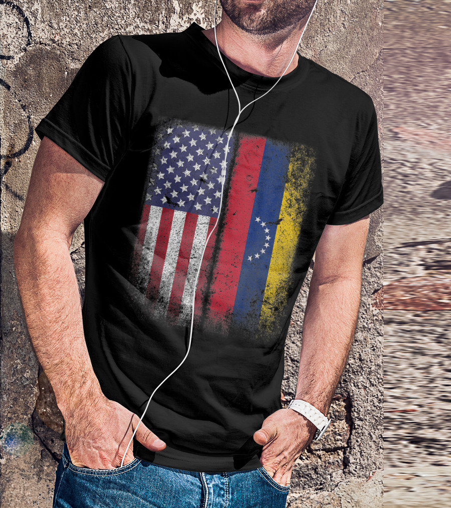 Venezuelan Roots American Grown Dual Flag Design USA Venezuela T-Shirt