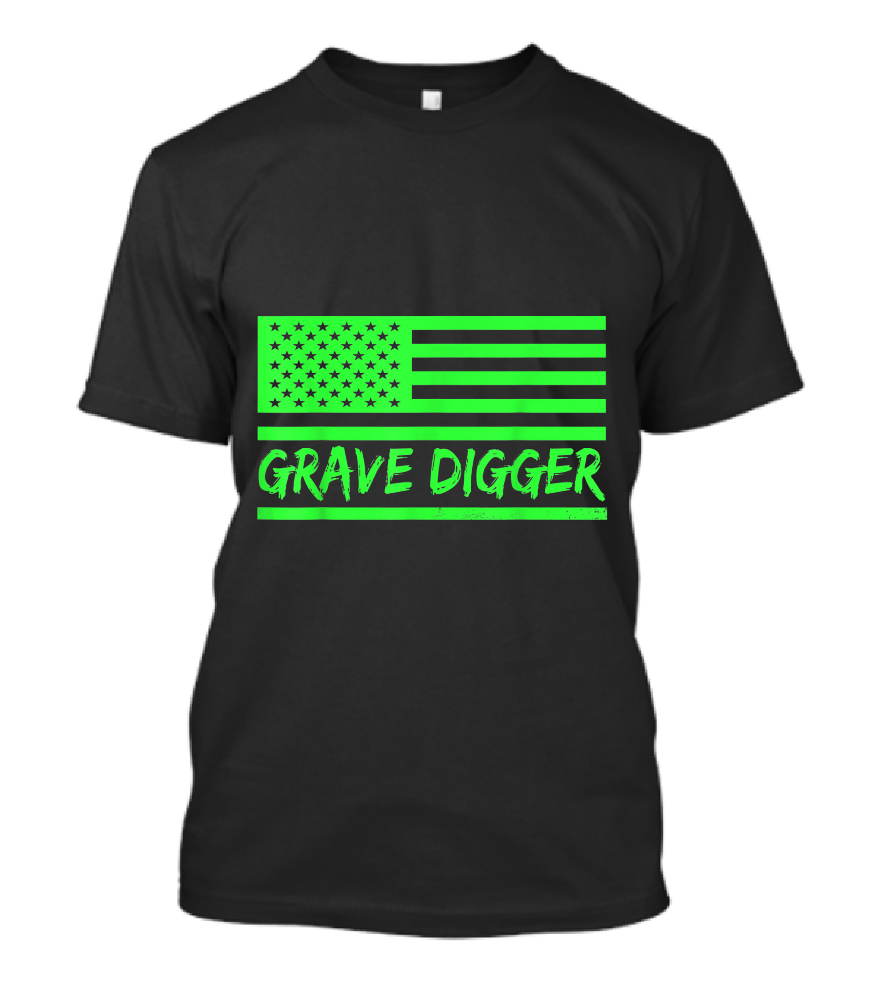 Grave Digger Monster Truck American Flag Racing USA T-Shirt